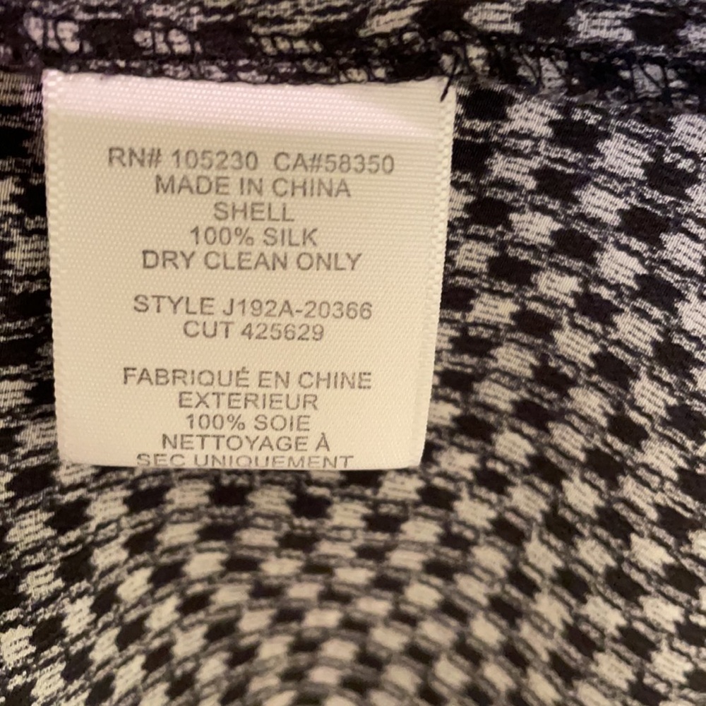 Silk Gingham Peasant Top - Picture 3 of 4